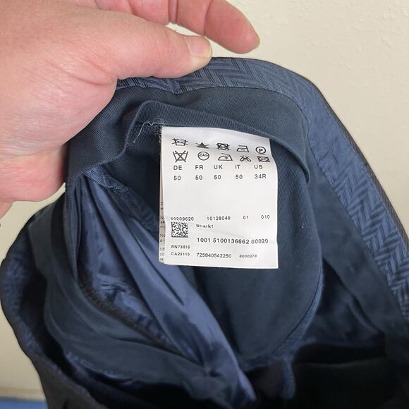 Hugo Boss C-Shark1 100% Wool Dress Pants Mens US 34R Black - Picture 5 of 6